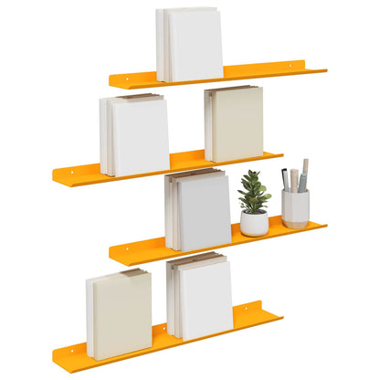 vidaXL Floating Shelf 4 pcs Mustard Yellow 60 x 8.5 x 2.5 cm Steel