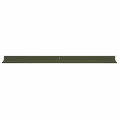 vidaXL Floating Shelf 2 pcs Olive Green 60 x 8.5 x 2.5 cm Steel