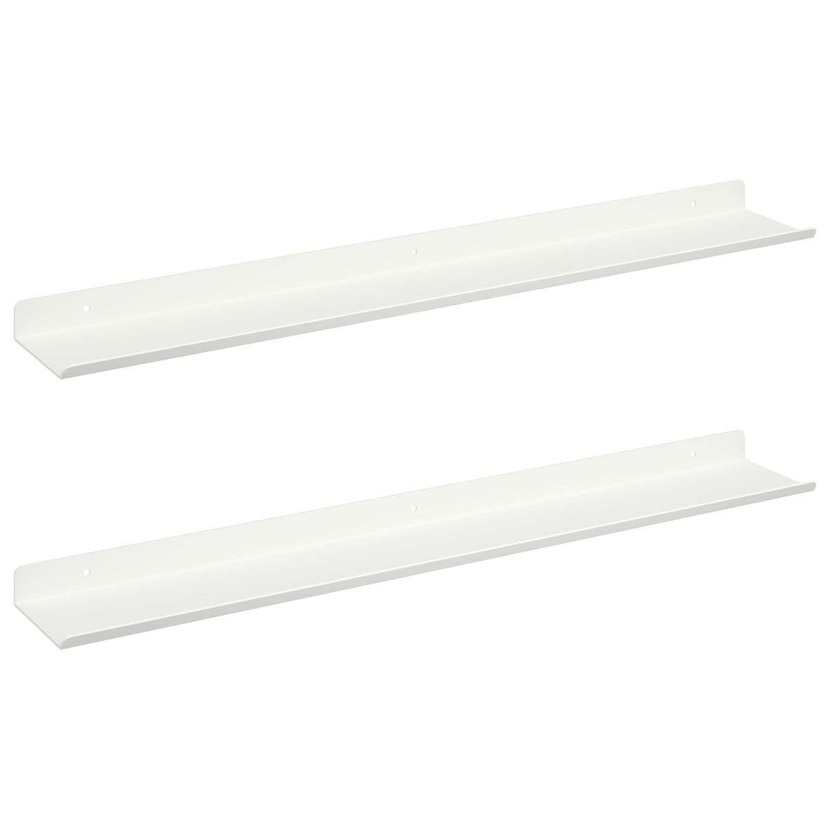 vidaXL Floating Shelf 2 pcs White 60 x 8.5 x 2.5 cm Steel