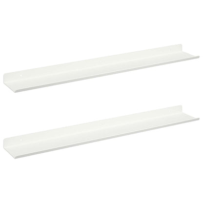 vidaXL Floating Shelf 2 pcs White 60 x 8.5 x 2.5 cm Steel