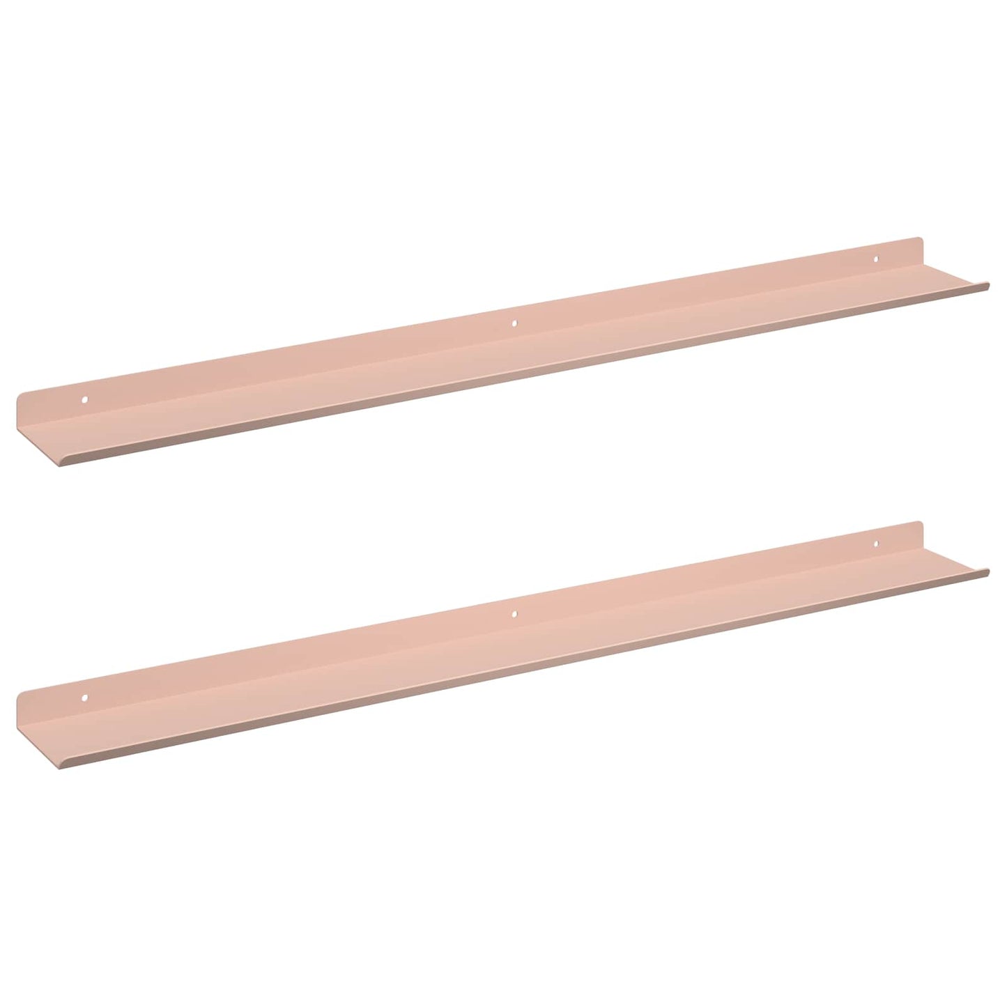 vidaXL Floating Shelf Wall-Mounted 2 pcs Pink 80 x 9 x 2.5 cm Steel