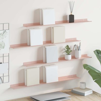 vidaXL Floating Shelf Wall-mounted 4 pcs Pink 80 x 9 x 2.5 cm Steel