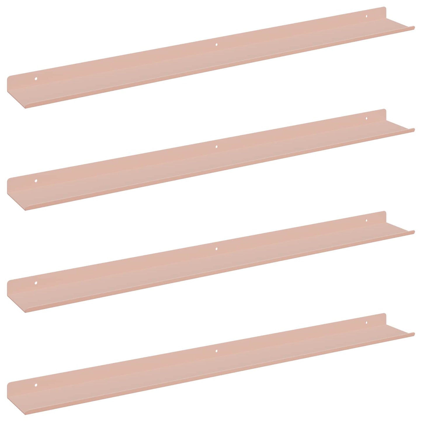 vidaXL Floating Shelf Wall-mounted 4 pcs Pink 80 x 9 x 2.5 cm Steel
