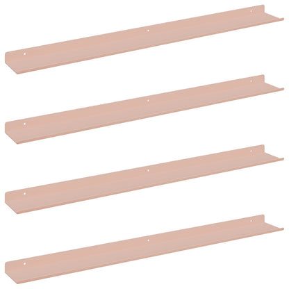 vidaXL Floating Shelf Wall-mounted 4 pcs Pink 80 x 9 x 2.5 cm Steel