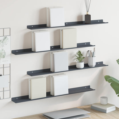 vidaXL Floating Shelf 4 pcs Anthracite 80 x 9 x 2.5 cm Steel