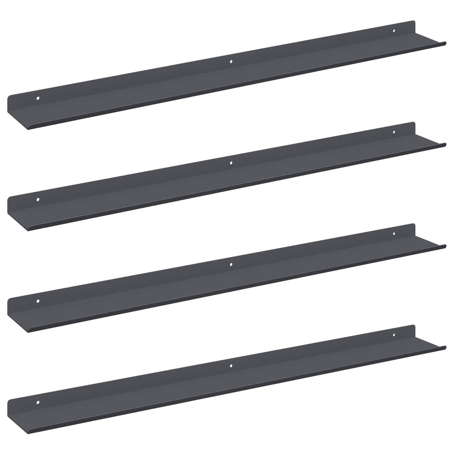 vidaXL Floating Shelf 4 pcs Anthracite 80 x 9 x 2.5 cm Steel