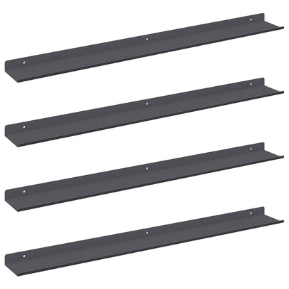 vidaXL Floating Shelf 4 pcs Anthracite 80 x 9 x 2.5 cm Steel