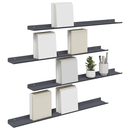 vidaXL Floating Shelf 4 pcs Anthracite 80 x 9 x 2.5 cm Steel