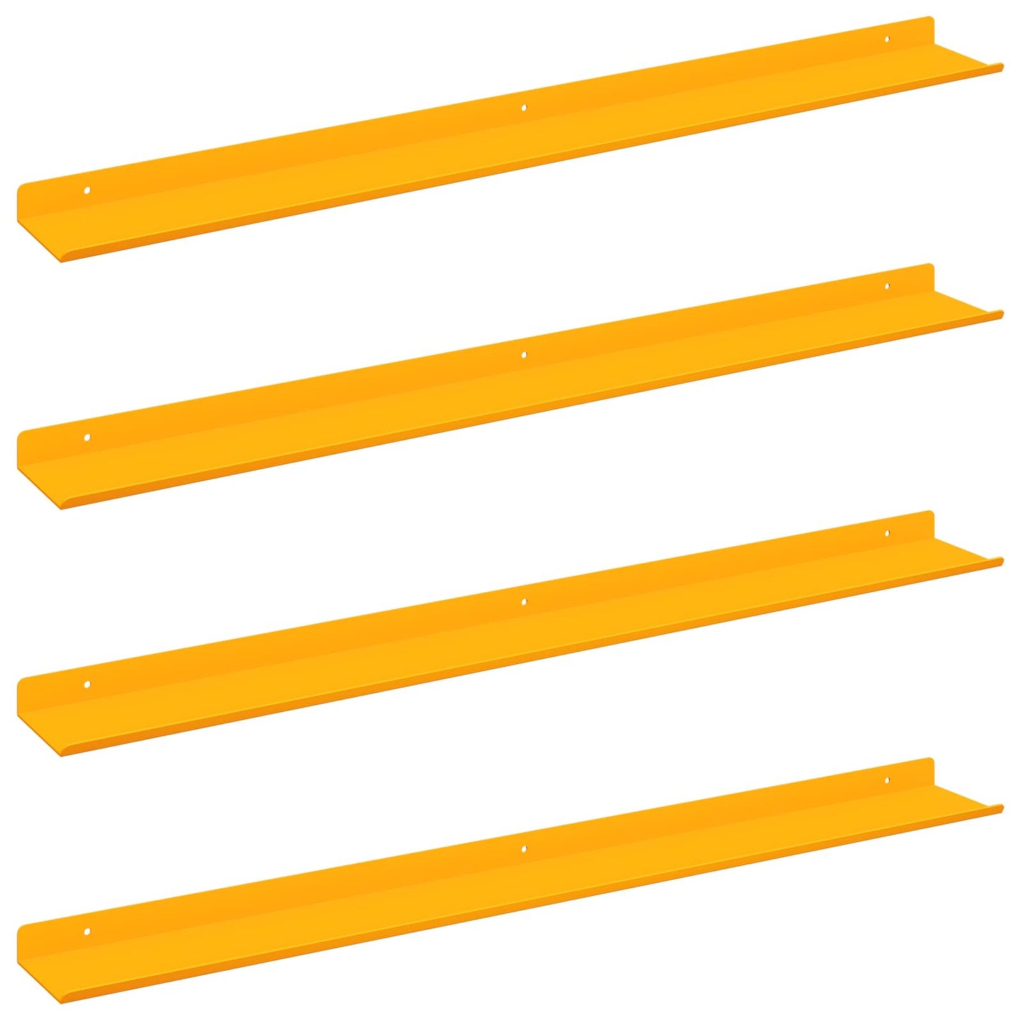 vidaXL Floating Shelf 4 pcs Mustard Yellow 80 x 9 x 2.5 cm Steel