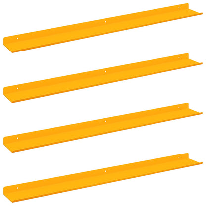 vidaXL Floating Shelf 4 pcs Mustard Yellow 80 x 9 x 2.5 cm Steel