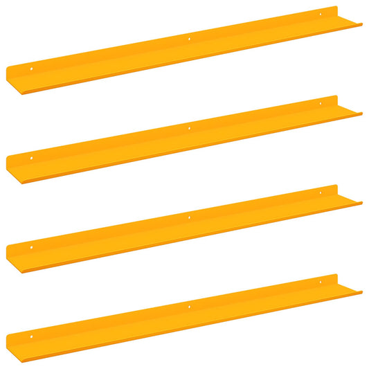 vidaXL Floating Shelf 4 pcs Mustard Yellow 80 x 9 x 2.5 cm Steel