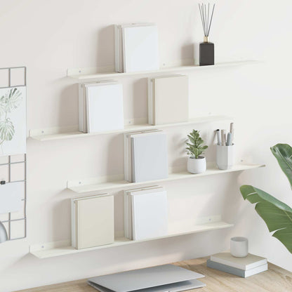 vidaXL Floating Shelf Wall-mounted 4 pcs White 80 x 9 x 2.5 cm Steel