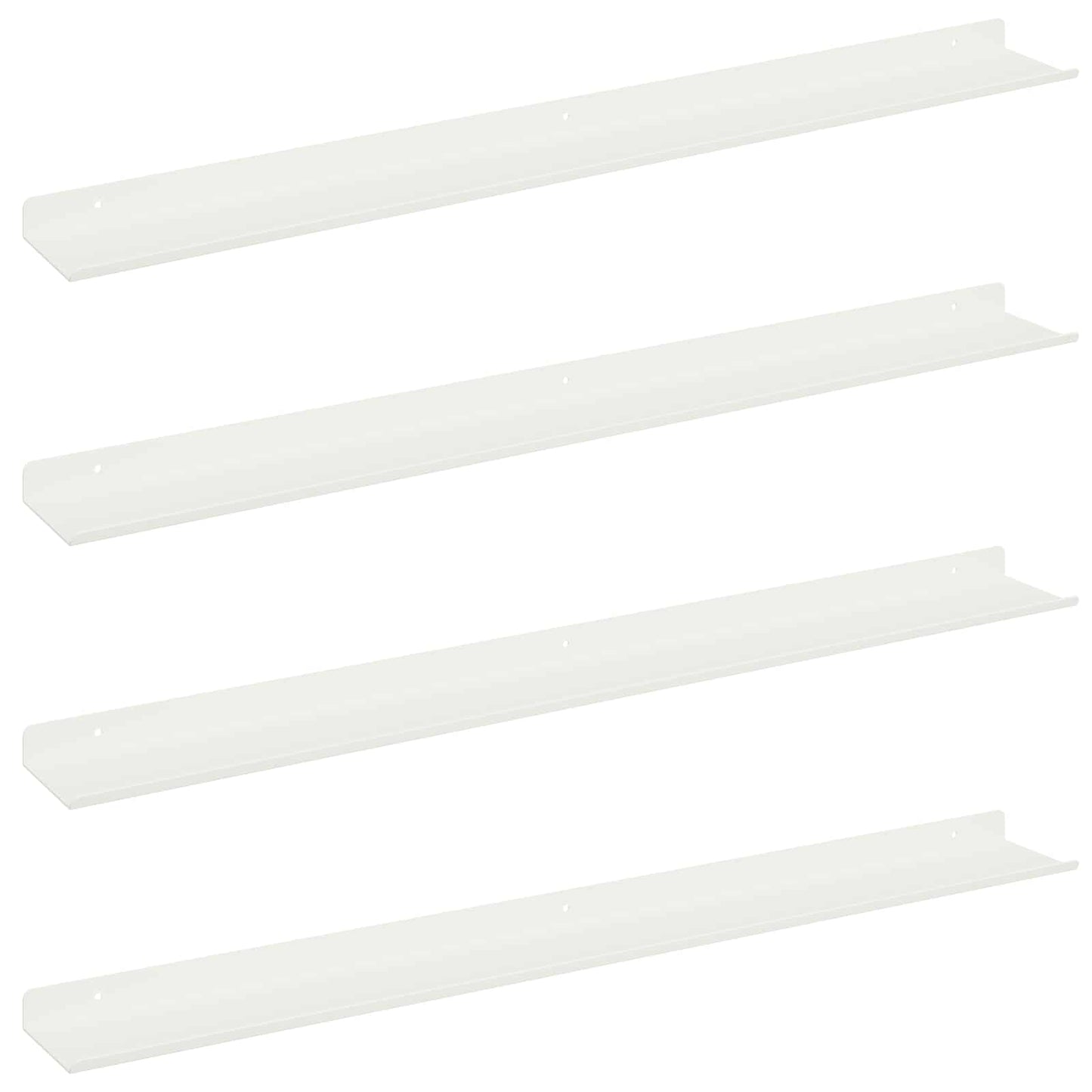 vidaXL Floating Shelf Wall-mounted 4 pcs White 80 x 9 x 2.5 cm Steel