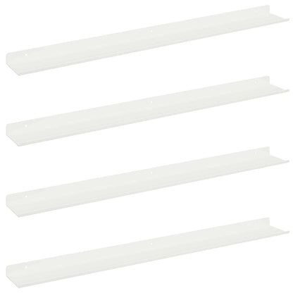 vidaXL Floating Shelf Wall-mounted 4 pcs White 80 x 9 x 2.5 cm Steel