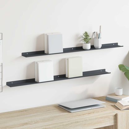vidaXL Floating Shelf 2 pcs Anthracite 100 x 9 x 2.5 cm Steel