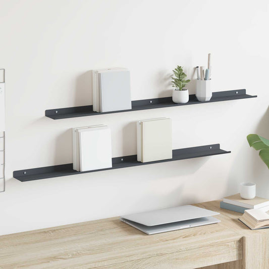 vidaXL Floating Shelf 2 pcs Anthracite 100 x 9 x 2.5 cm Steel