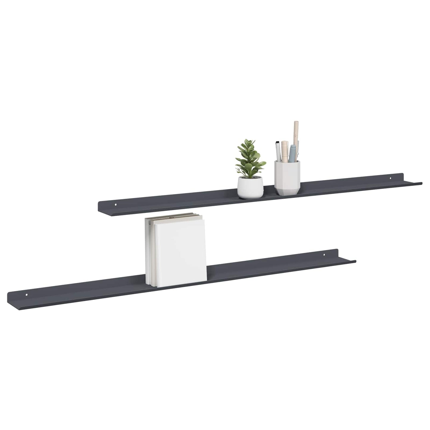 vidaXL Floating Shelf 2 pcs Anthracite 100 x 9 x 2.5 cm Steel