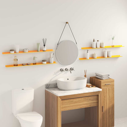 vidaXL Floating Shelf 4 pcs Mustard Yellow 100 x 9 x 2.5 cm Steel