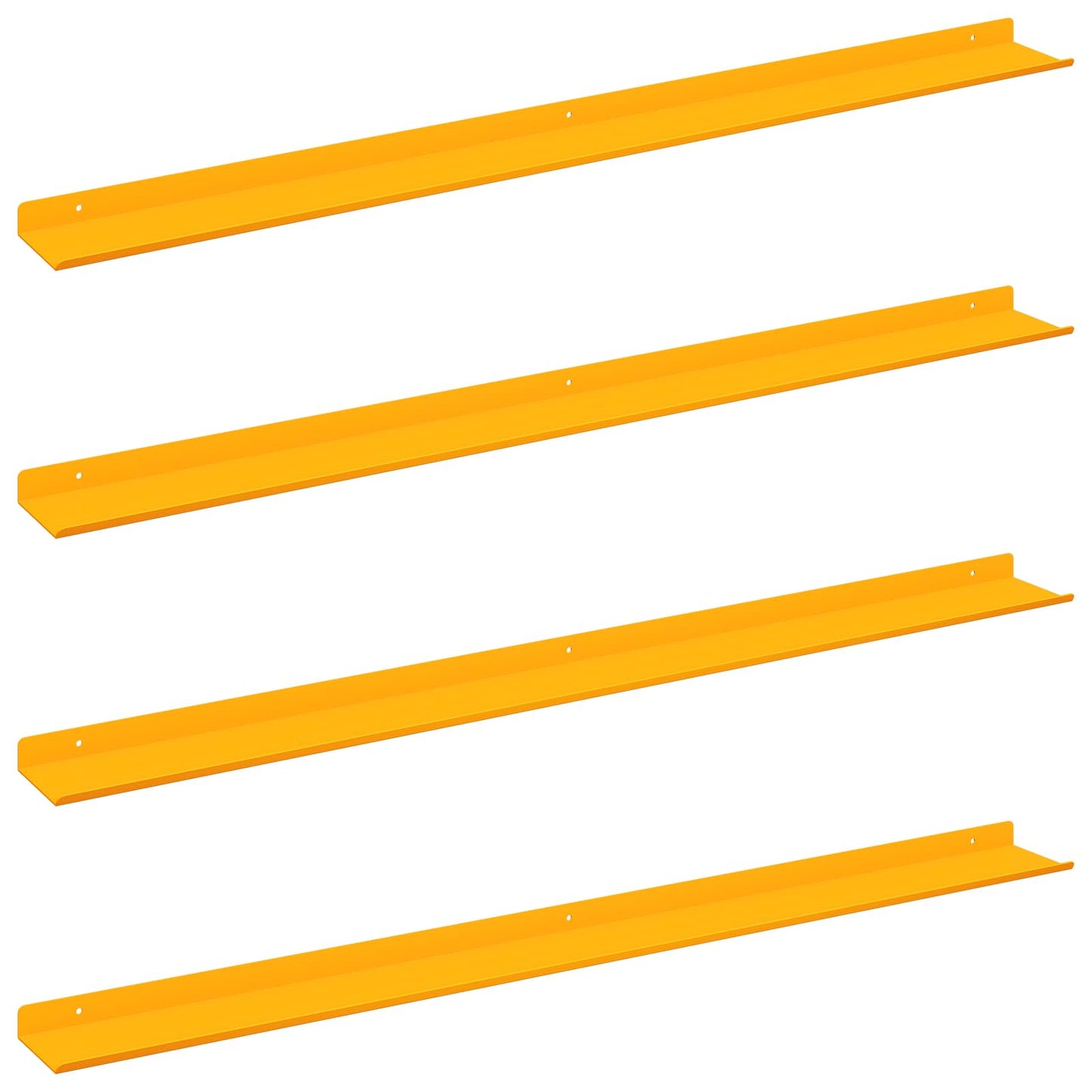 vidaXL Floating Shelf 4 pcs Mustard Yellow 100 x 9 x 2.5 cm Steel