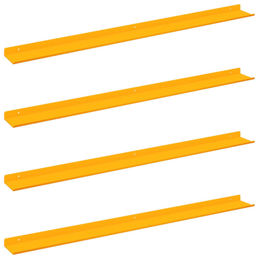 vidaXL Floating Shelf 4 pcs Mustard Yellow 100 x 9 x 2.5 cm Steel