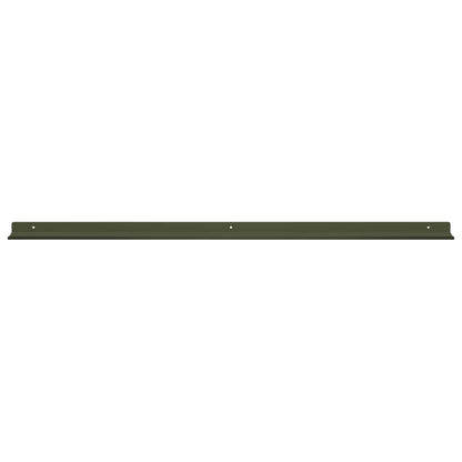 vidaXL Floating Shelf 2 pcs Olive Green 100 x 9 x 2.5 cm Steel