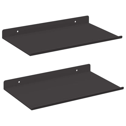 vidaXL Floating Shelf 2 pcs Black 30 x 18 x 2.5 cm Steel
