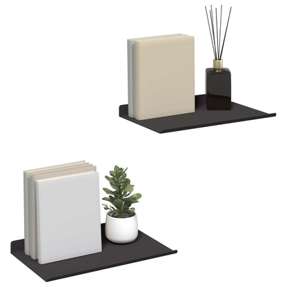 vidaXL Floating Shelf 2 pcs Black 30 x 18 x 2.5 cm Steel