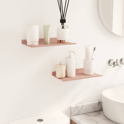 vidaXL Floating Shelf Wall-mounted 2 pcs Pink 30 x 18 x 2.5 cm Steel
