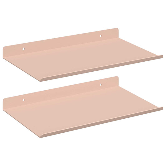 vidaXL Floating Shelf Wall-mounted 2 pcs Pink 30 x 18 x 2.5 cm Steel