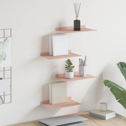 vidaXL Floating Shelf Wall-mounted 4 pcs Pink 30 x 18 x 2.5 cm Steel