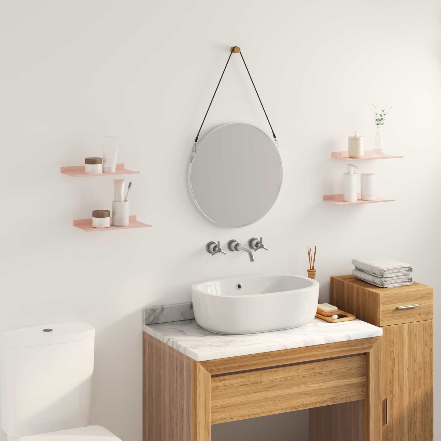 vidaXL Floating Shelf Wall-mounted 4 pcs Pink 30 x 18 x 2.5 cm Steel