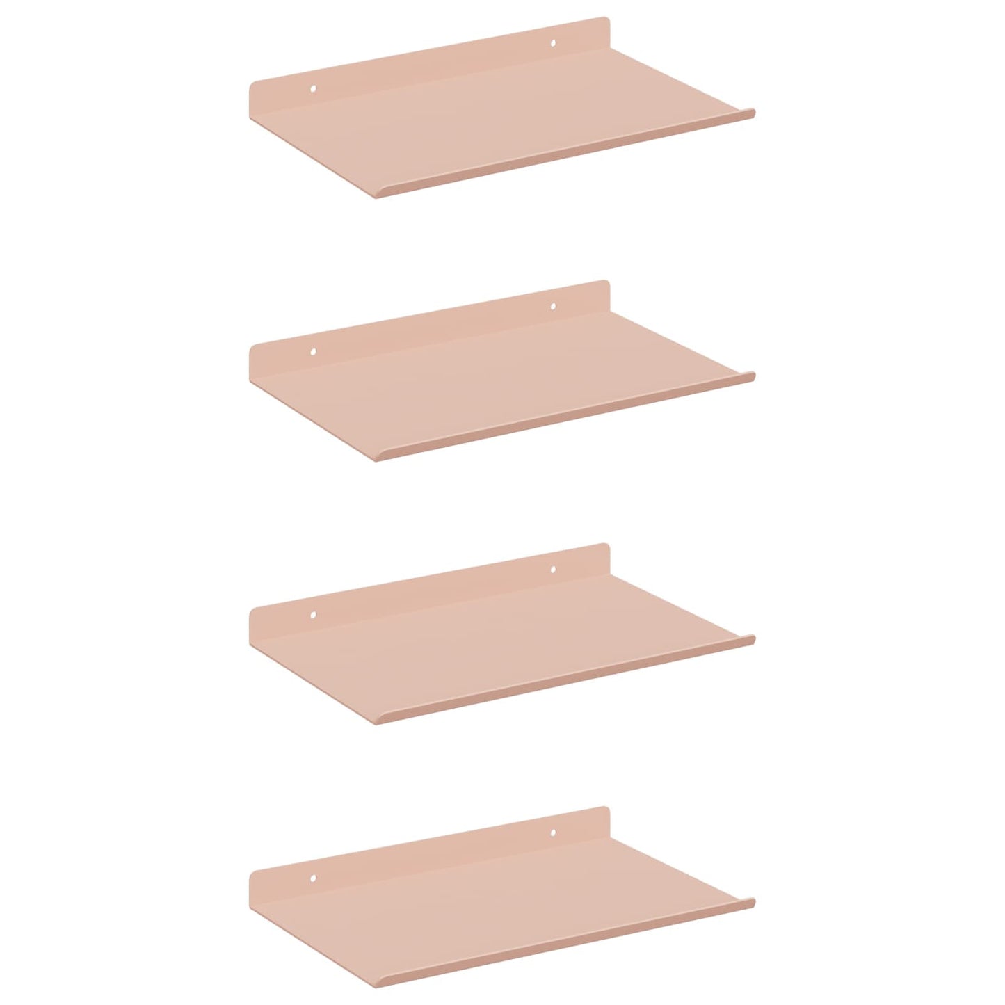 vidaXL Floating Shelf Wall-mounted 4 pcs Pink 30 x 18 x 2.5 cm Steel