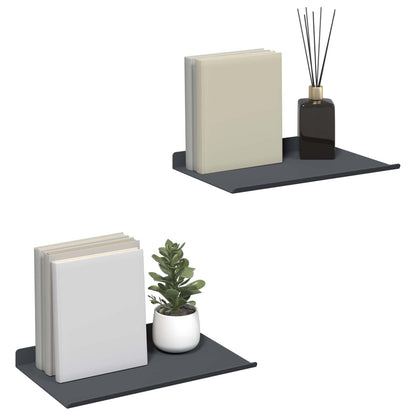 vidaXL Floating Shelf 2 pcs Anthracite 30 x 18 x 2.5 cm Steel
