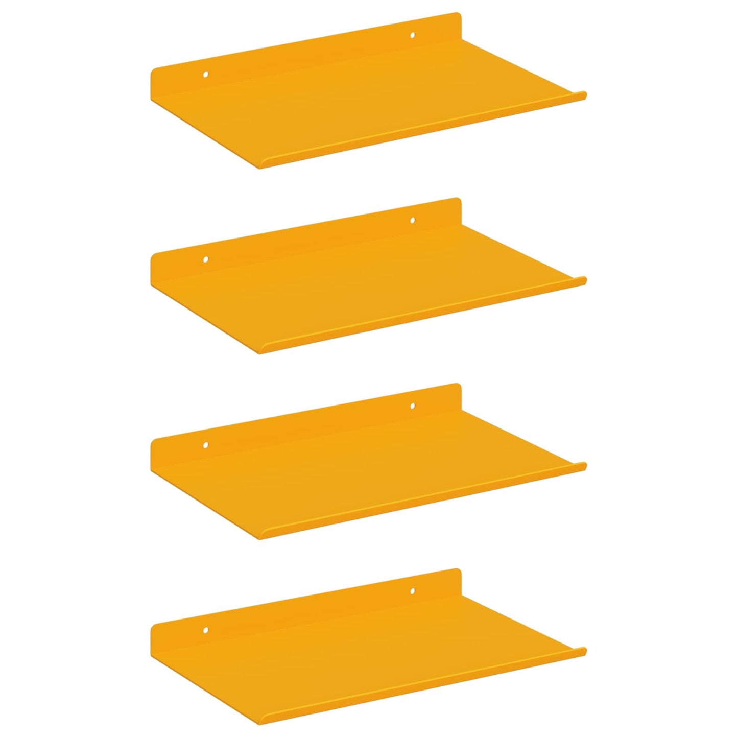 vidaXL Floating Shelf 4 pcs Mustard Yellow 30 x 18 x 2.5 cm Steel