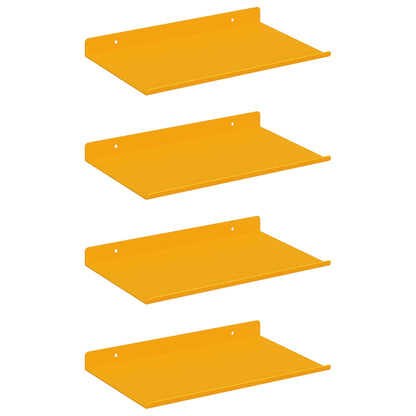 vidaXL Floating Shelf 4 pcs Mustard Yellow 30 x 18 x 2.5 cm Steel