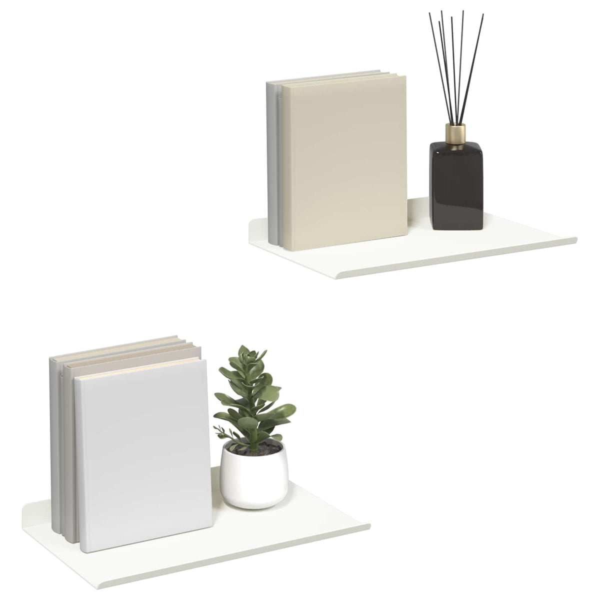 vidaXL Floating Shelf 2 pcs White 30 x 18 x 2.5 cm Steel