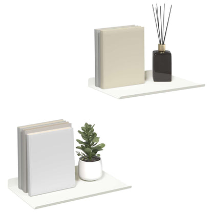 vidaXL Floating Shelf 2 pcs White 30 x 18 x 2.5 cm Steel
