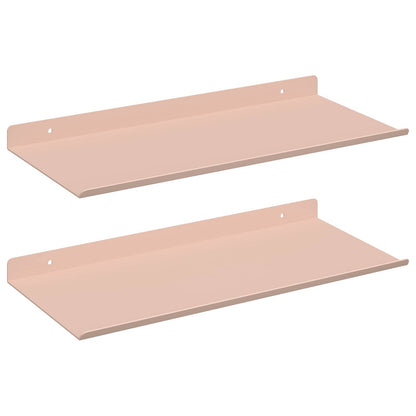 vidaXL Floating Shelf Wall-mounted 2 pcs Pink 40 x 18 x 2.5 cm Steel