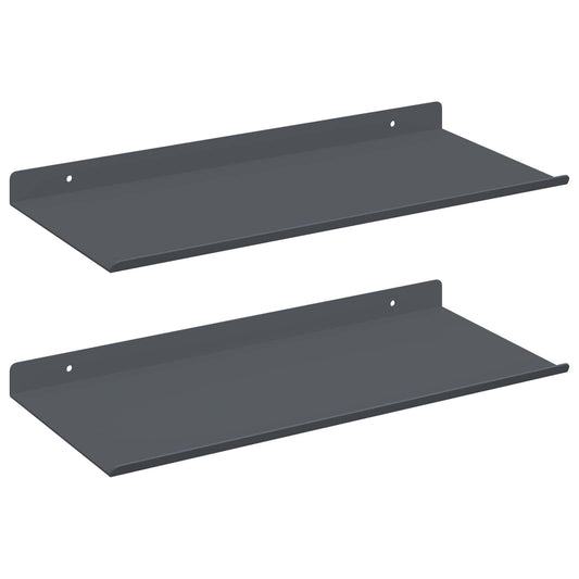 vidaXL Floating Shelf 2 pcs Anthracite 40 x 18 x 2.5 cm Steel