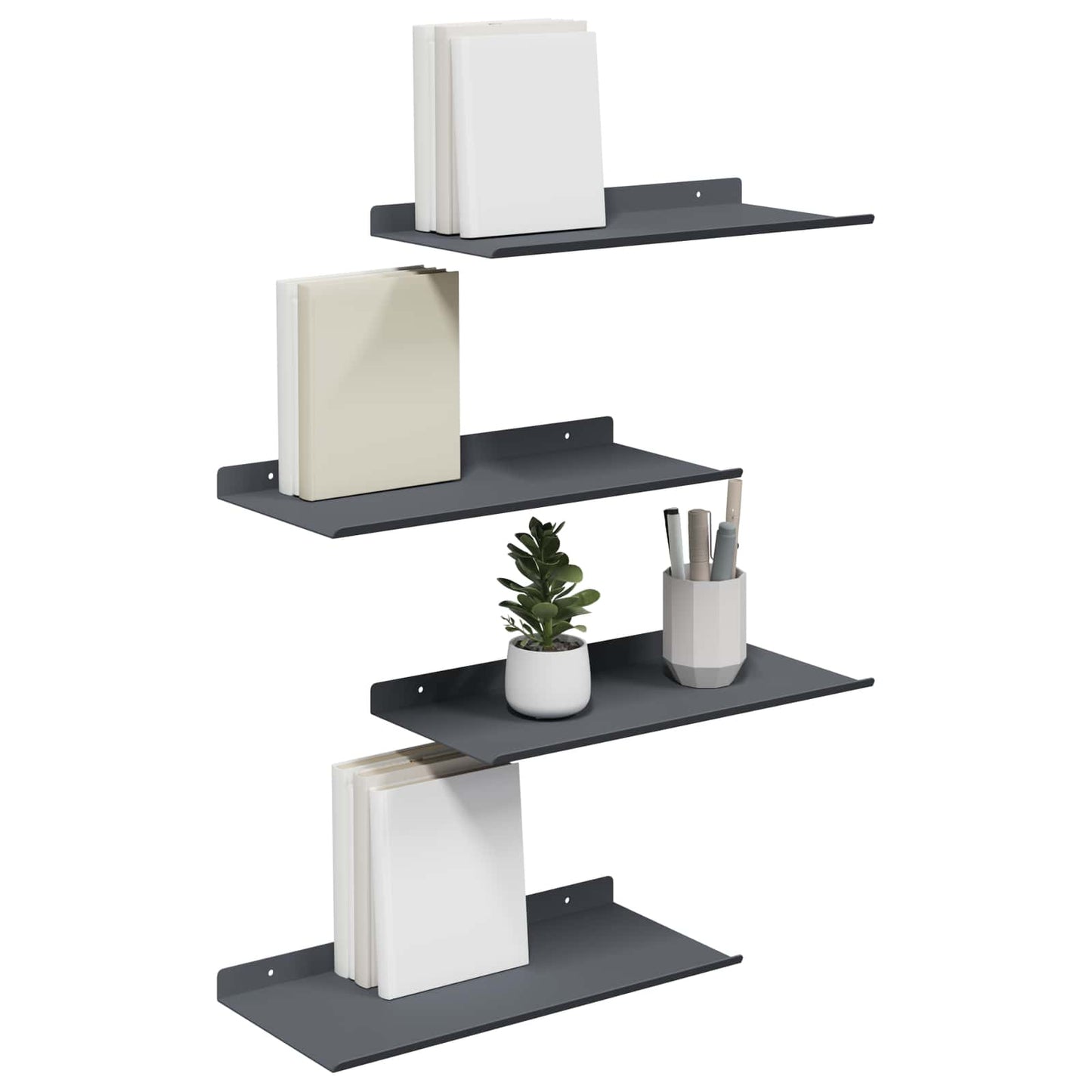 vidaXL Floating Shelf 4 pcs Anthracite 40 x 18 x 2.5 cm Steel