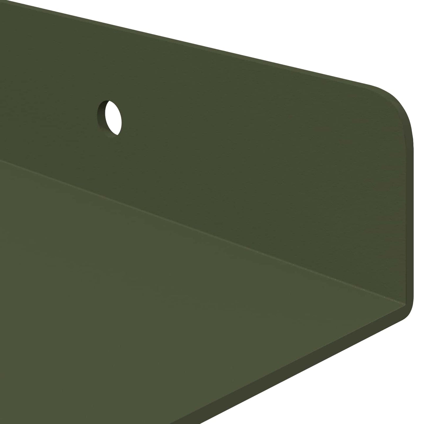 vidaXL Floating Shelf 2 pcs Olive Green 40 x 18 x 2.5 cm Steel