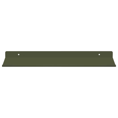 vidaXL Floating Shelf 2 pcs Olive Green 40 x 18 x 2.5 cm Steel