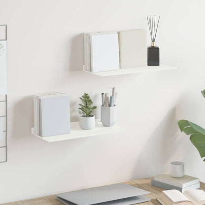 vidaXL Floating Shelf 2 pcs White 40 x 18 x 2.5 cm Steel