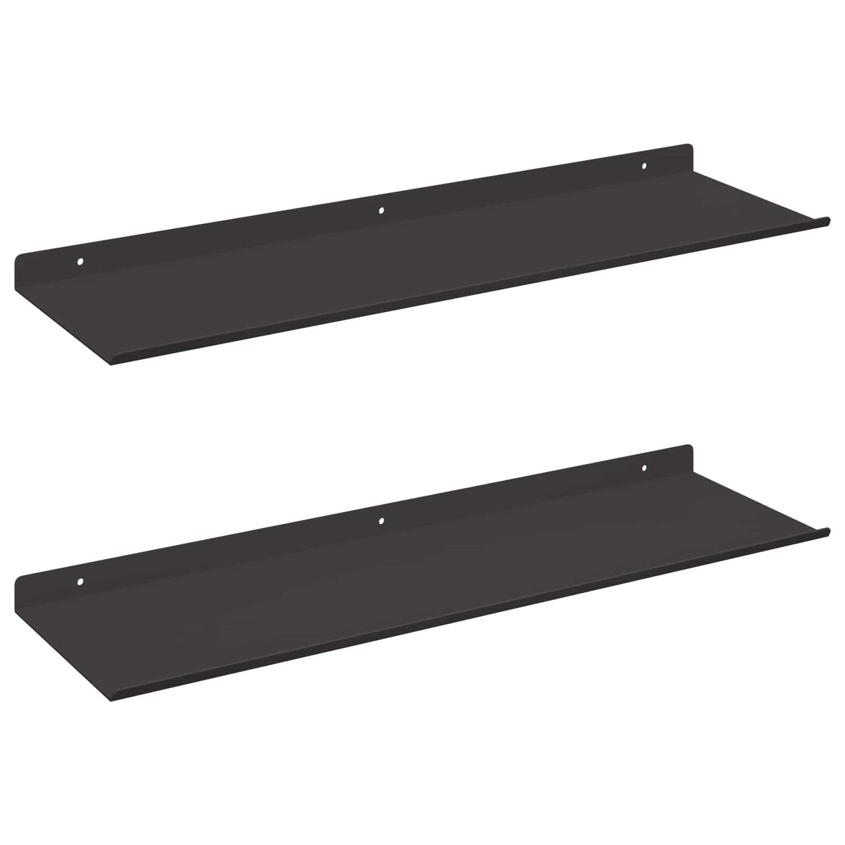 vidaXL Floating Shelf 2 pcs Black 60 x 18 x 2.5 cm Steel