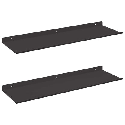 vidaXL Floating Shelf 2 pcs Black 60 x 18 x 2.5 cm Steel