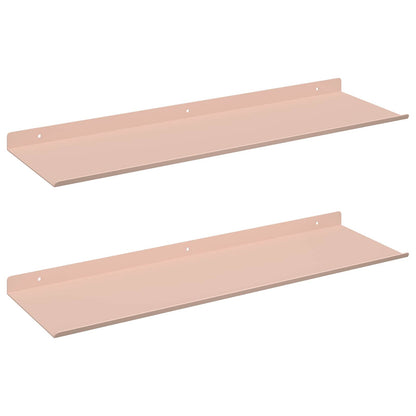 vidaXL Floating Shelf Wall-mounted 2 pcs Pink 60 x 18 x 2.5 cm Steel