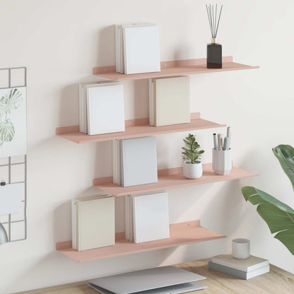 vidaXL Floating Shelf Wall-mounted 4 pcs Pink 60 x 18 x 2.5 cm Steel