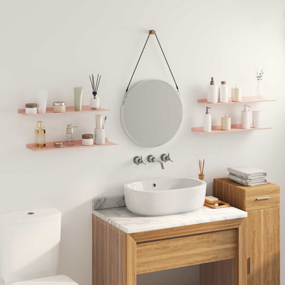 vidaXL Floating Shelf Wall-mounted 4 pcs Pink 60 x 18 x 2.5 cm Steel