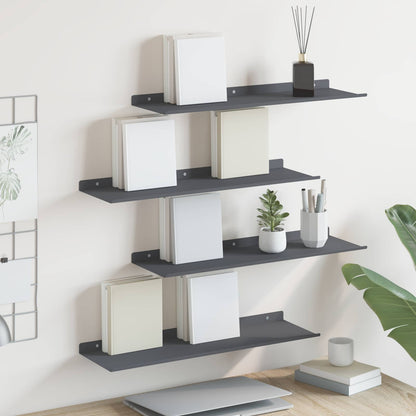 vidaXL Floating Shelf 4 pcs Anthracite 60 x 18 x 2.5 cm Steel