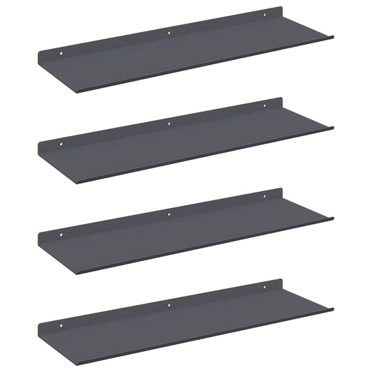 vidaXL Floating Shelf 4 pcs Anthracite 60 x 18 x 2.5 cm Steel